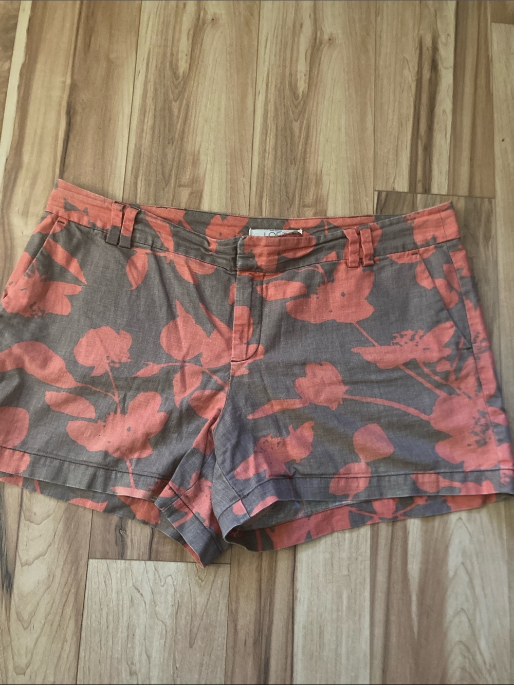LOFT Coral Floral Print Shorts
